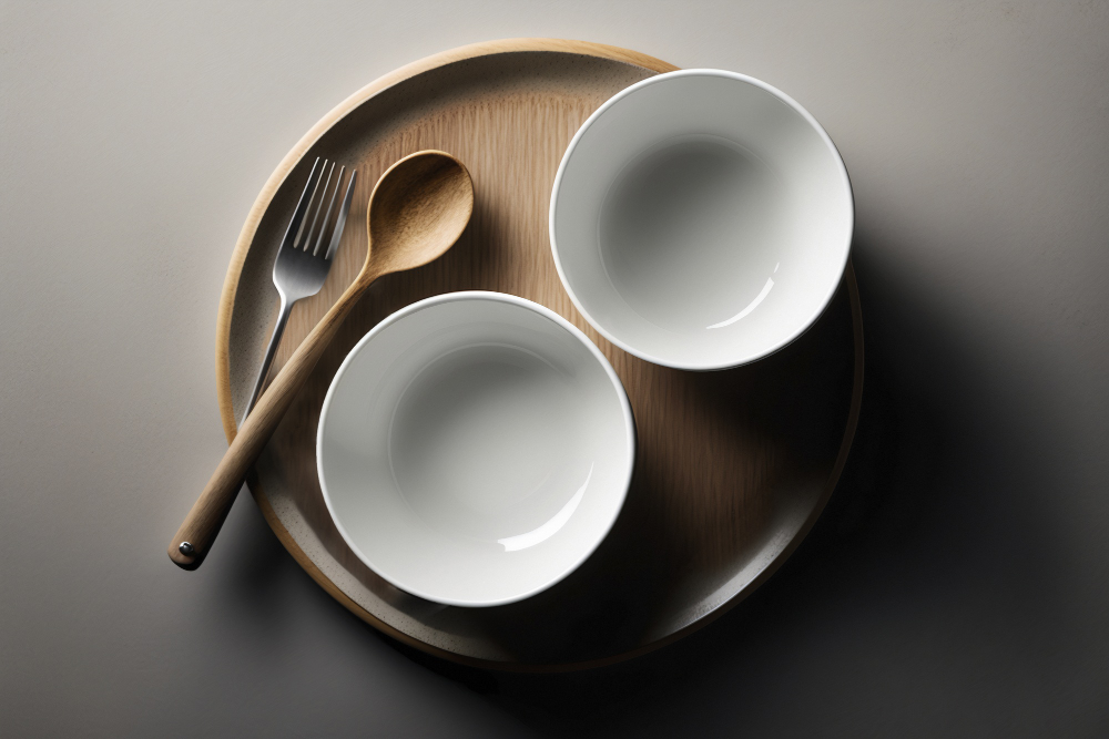 top-view-table-arrangement-with-empty-dishes-tableware